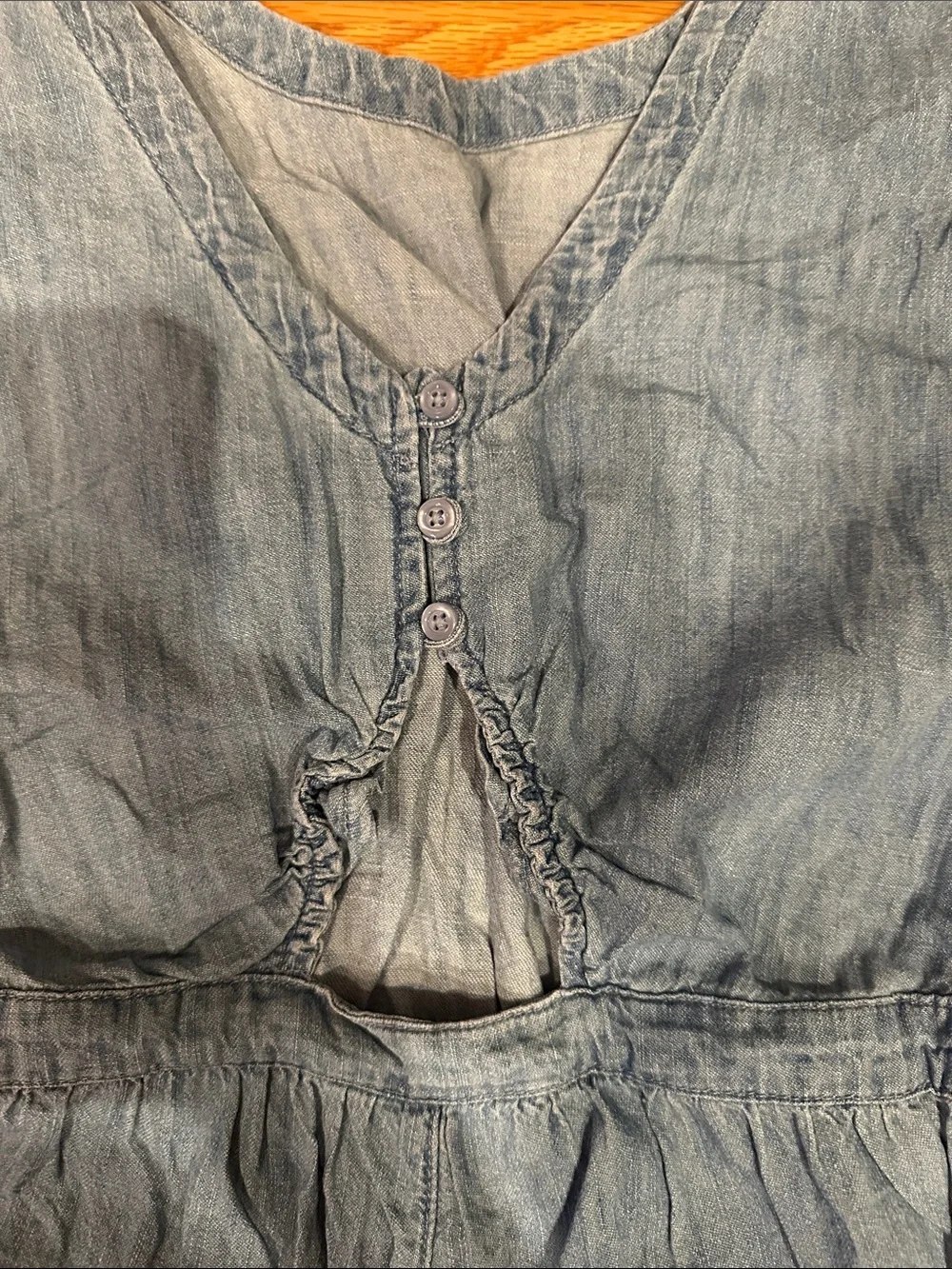 GAP Girls' Chambray Short Romper - Light Blue Size M